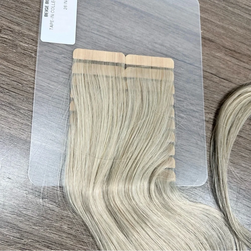 Luxy Beige Blonde Remy Human Hair 26 Inch Tape In Hair Extensions